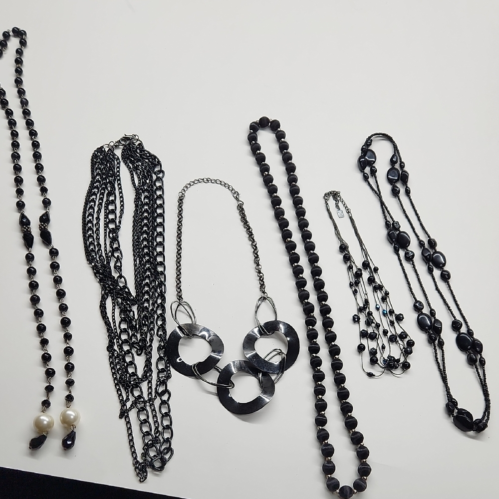 Chic Black Necklace Bundle Of 6